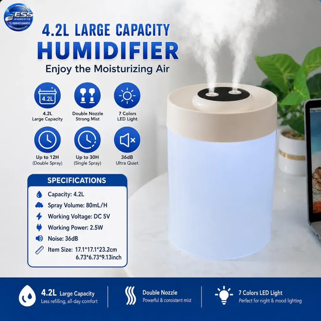 4.2L Humidifier Double Spray Mist Maker Aromatherapy Essential Oil Diffuser
