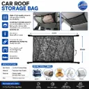 Double layer Car Ceiling Storage Net Pocket Car Roof Bag Interior Cargo Net Breathable Mesh Bag
