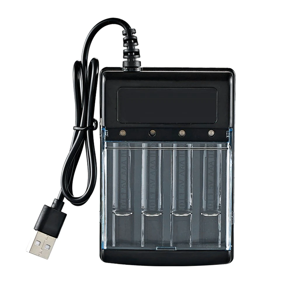 Four-slot Multi-Compatible AA/AAA Battery USB Charger