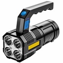 4 Core Portable LED Flashlight USB Rechargeable Light Waterproof COB Flashlight