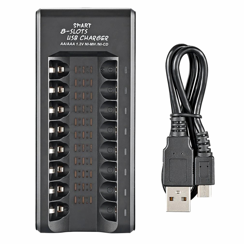 8 Slots Electric Battery Charger Intelligent Fast Led Indicator Usb Charger For Aa/aaa Ni-mh/ni-cd Rechargeable Battery