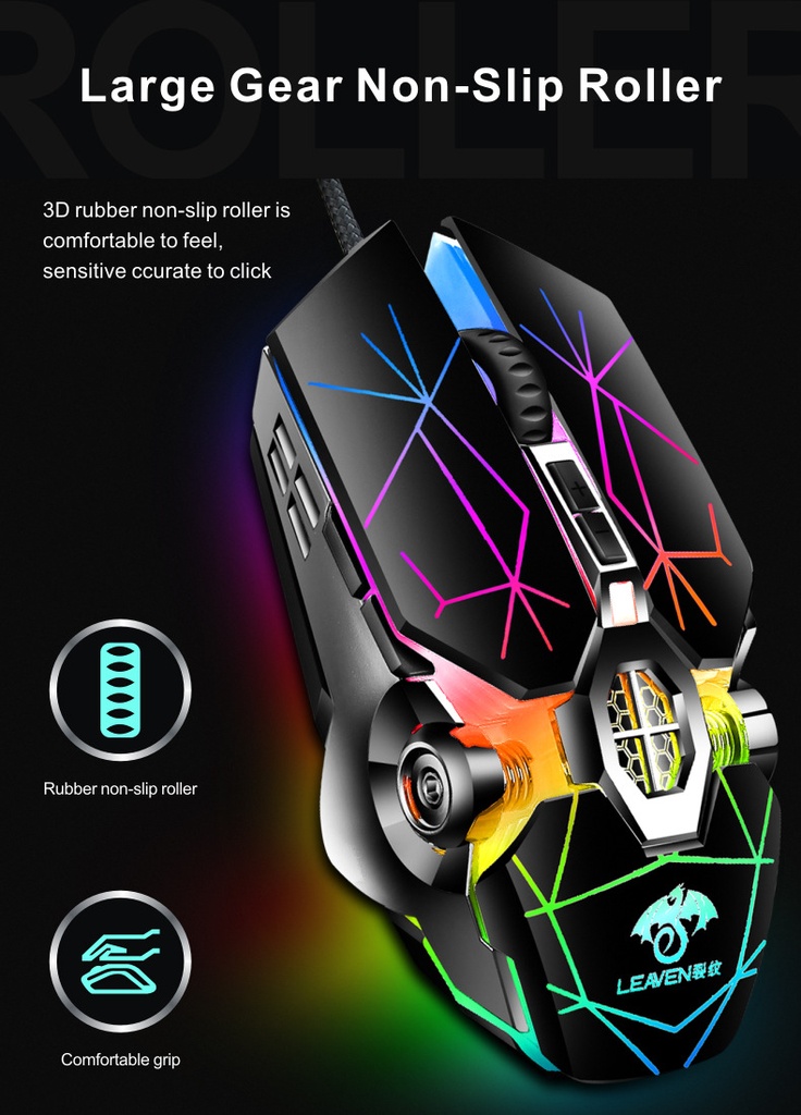S30 Gaming Mouse USB Wired Computer Office Gaming Glowing RGB Mechanical Mouse
