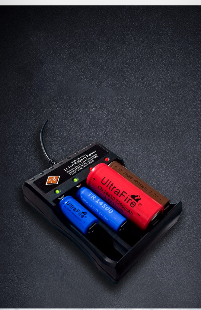 18650 Four Slot Lithium Battery Charger Rechargeable Lithium Li ion Batteries Compatible 18650 26650 21700