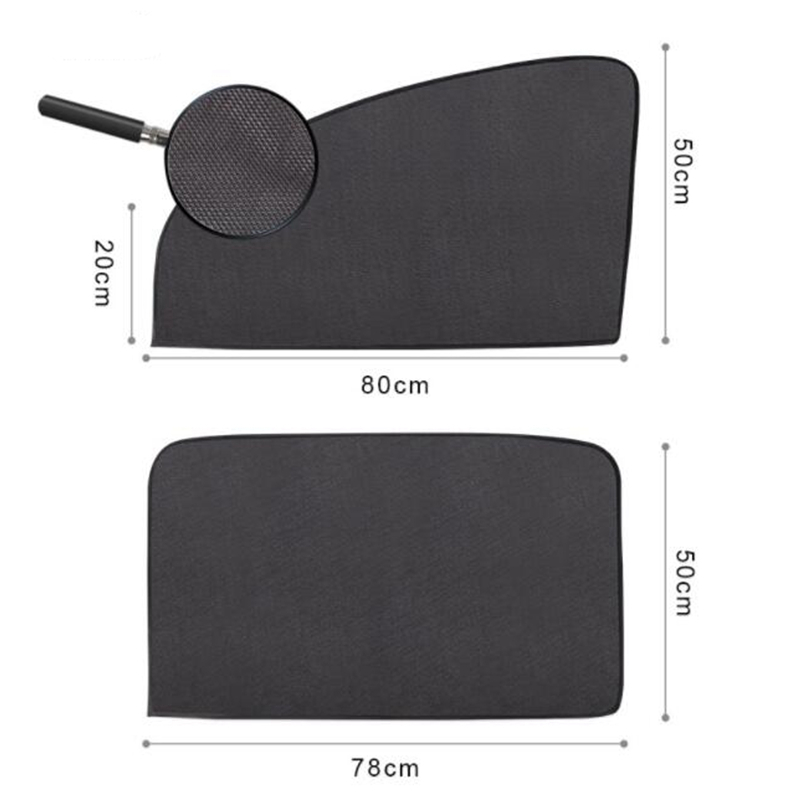 Car magnetic sunshade curtain with mesh type Breathable Car Rear Window Magnetic Curtain Protection from UV and Sun Heat