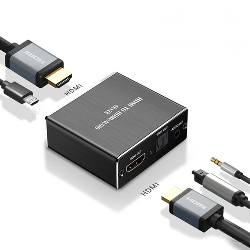 HDMI-compatible Audio Extractor + Optical TOSLINK SPDIF + 3.5mm Stereo Audio Converter 4K x 2K Audio Splitter