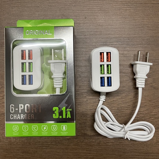 mobile phone universal charger 6usb multi-port charging head plug 3.1a socket