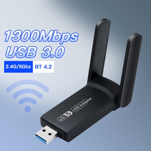 WiFi USB 3.0 Adapter 1300Mbps BT 4.2 Dual-Band 2.4GHz&5GHz Wifi Usb Network Card Wireless Receiver