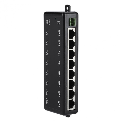 POE Injector 8 Ports POE Splitter 12V- 48V for CCTV Network POE Camera Power Supply Switch Over Ethernet IEEE802.3af