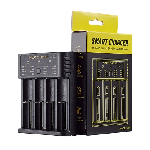 1.2V Rechargeable Battery Charger AA AAA NiMH Ni-CD Batteries 3.7V 18650 Li-ion Battery Charger 4 Slot Smart Battery Charger