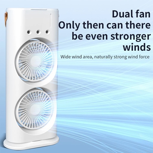 Three-hole Shaking Head Spray Fan Humidified Air Cooler USB Rechargeable Fan With Remote