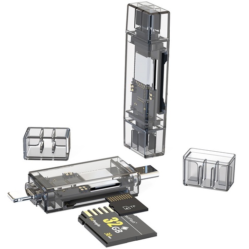 Lighting + Type-c to SDTF two-in-one card reader OTG converter