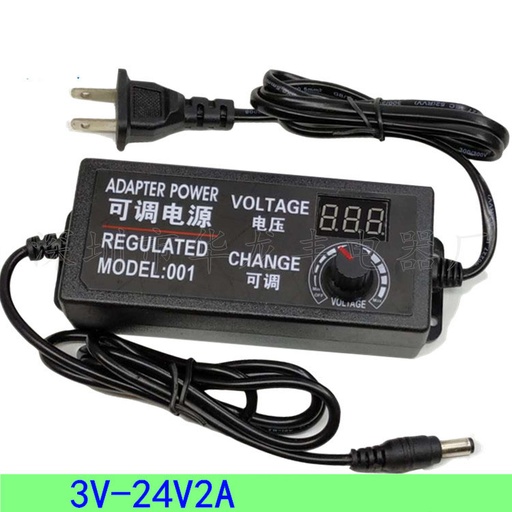 3-24V 2A adjustable voltage regulator power adapter with LED display