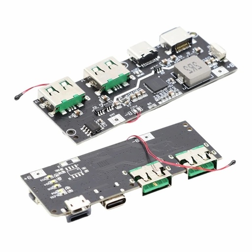 CIR0000997CQC4+PD3.0 LED Dual USB 5V 4.5A 22.5W Micro/Type-C USB Mobile Power Bank 18650 Charging Module Temperature / Circuit Protection