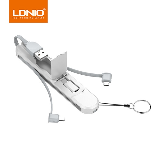 LDNIO 3 in 1 Date Cable For iPhone Type-C Micro 3.8A USB Extension Cable Android Mobile Phone Charger Cable