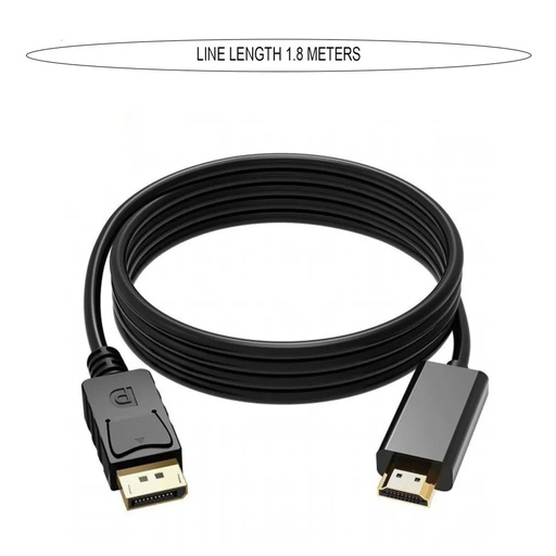 1.8M 1080P DisplayPort to HDMI-compatible Adapter Converter Display Port Male DP to male HD TV Cable Adapter Video Audio For PC TV