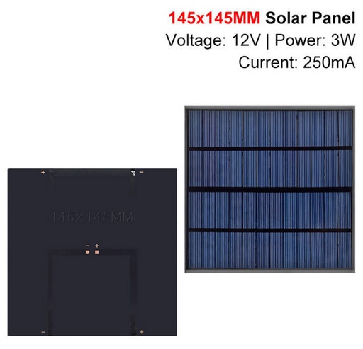 12V 250mA 3W solar panel 145*145MM DIY solar panel
