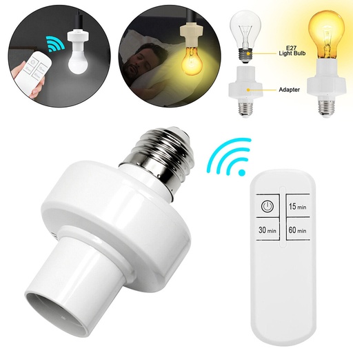 E27 Wireless Remote Control Light Lamp Screw Base ON/Off Switch Socket Holder 15M Range RC Smart Device 220V