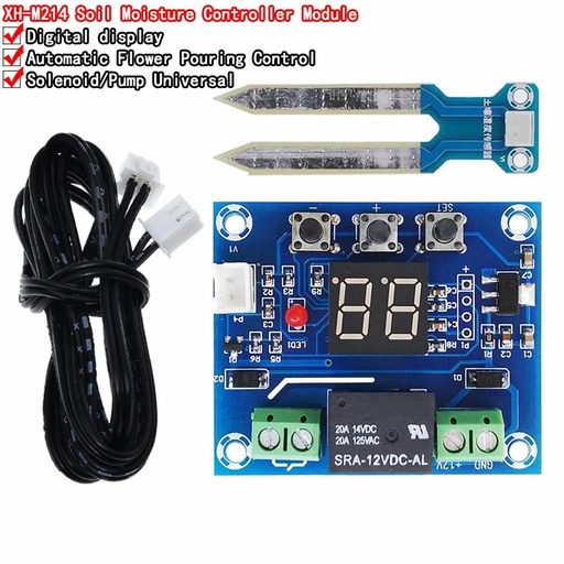 XH-M214 12V Soil Humidity Sensor Controller Irrigation System Automatic Watering Module Digital Display Humidity Controller