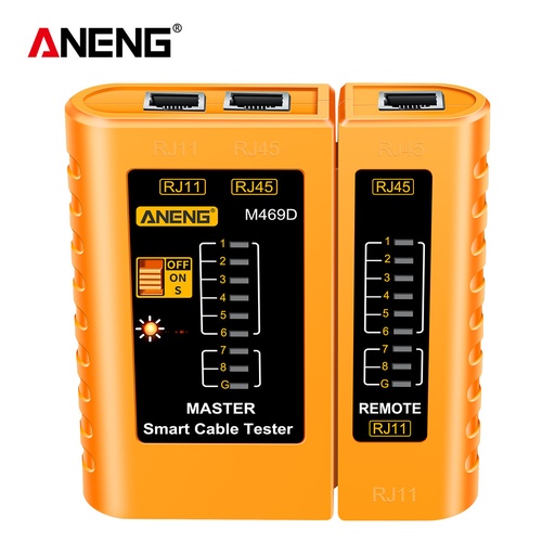 ANENG M469D Cable Lan Tester Network Cable Tester RJ45 RJ11 RJ12 CAT5 UTP LAN Cable Tester Networking Tool Network Repair Tools