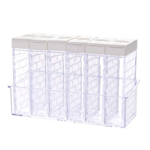Transparent plastic seasoning box seasoning bottle six piece suit