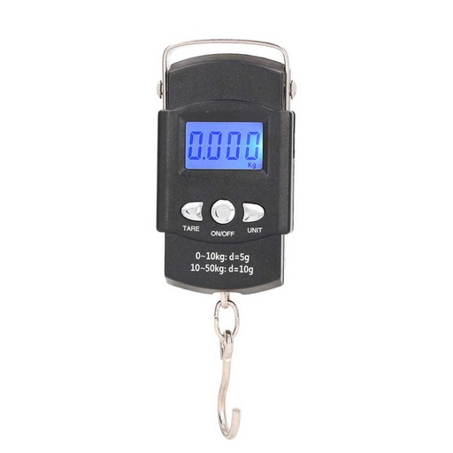 50kg/110lb-10g Digital Fish Scale Electronic Scale Portable Express Luggage Weight Hanging Scale with 1m Measuring Tape
