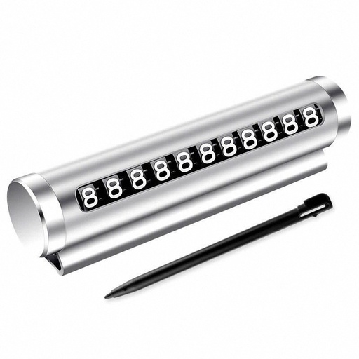 Metal Car Temporary Parking Card Universal Rotate Phone Number Plate