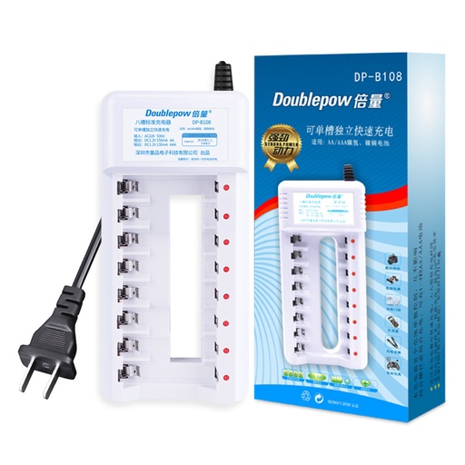 8 Slot Quick Battery Charger With High-Speed Indicator Light Smart Adapter For 1.2V AA AAA Ni-MH Ni-CD Rechargeable Battery