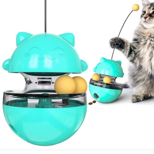 interactive Cat Toys Funny Pet Tumbler Leakage Food Ball Food Container Dispenser Cat Self Teaser Stick ball