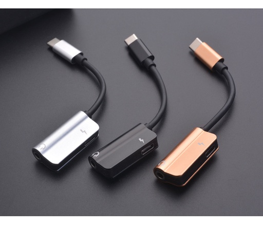 Type-c to 3.5mm charging and listening two-in-one conversion line aluminum alloy mobile phone headset adapter