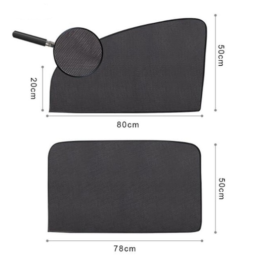 Car magnetic sunshade curtain with mesh type Breathable Car Rear Window Magnetic Curtain Protection from UV and Sun Heat